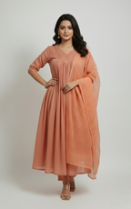 Peach Anarkali Suit