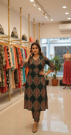 Emerald Ajrakh Set