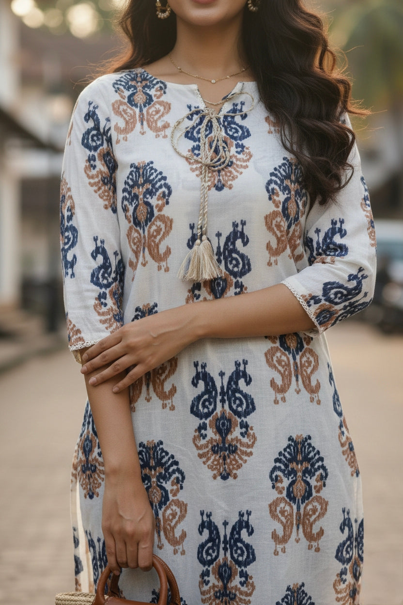 Ivory indigo grace kurta