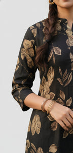 Golden petals straight kurta