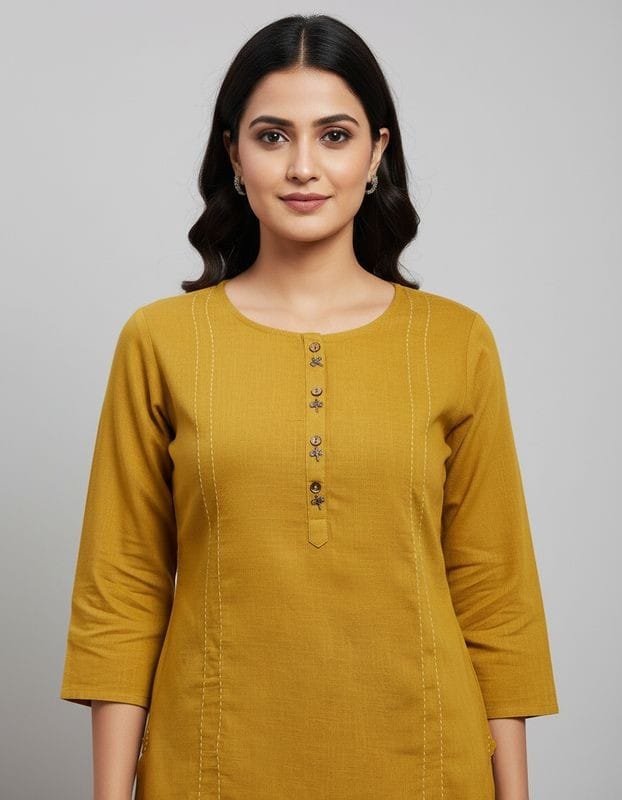 Easy wear mustard kurta