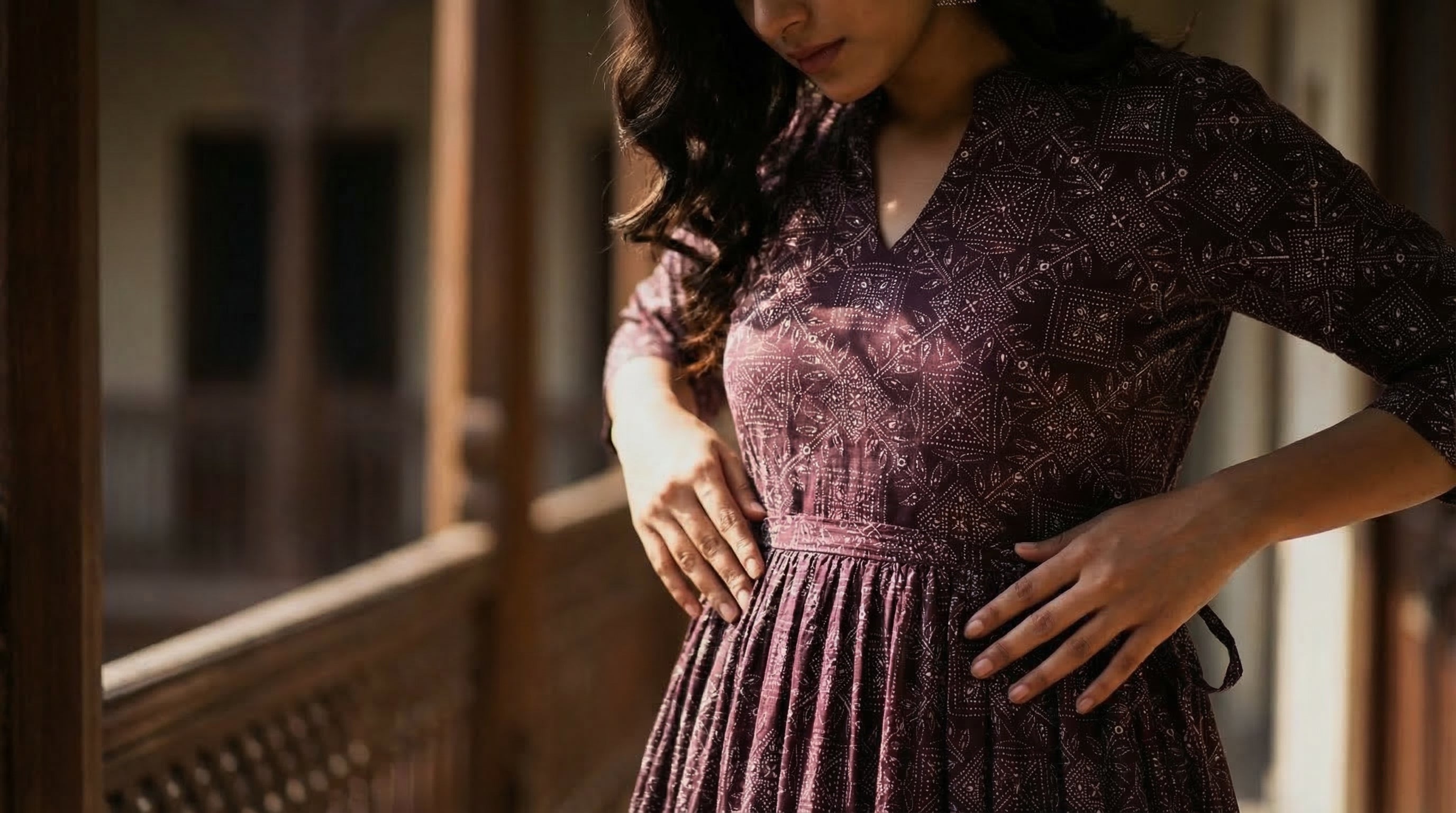 Royal Wine A-Line Dress