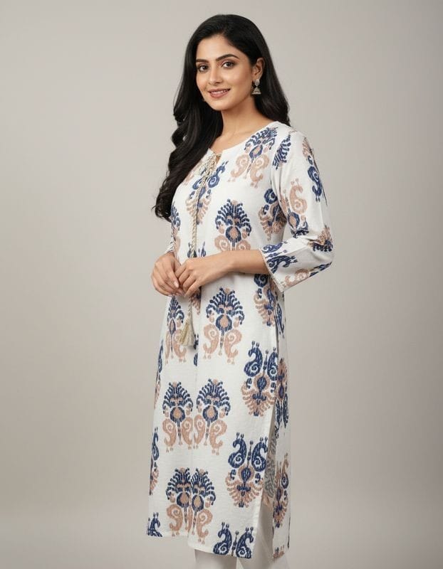 Ivory indigo grace kurta