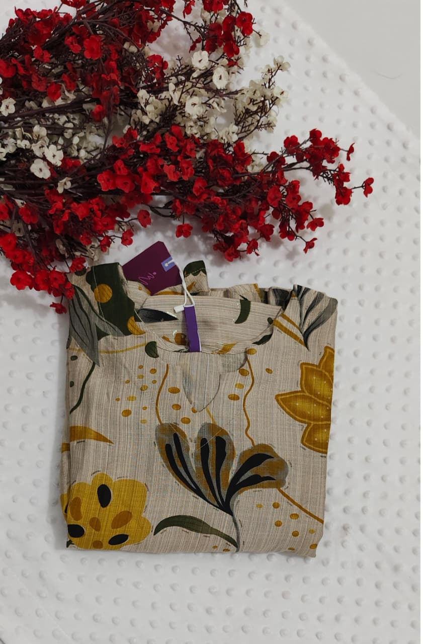 Golden petal kurta set