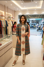 Printed Jacket Style Kurti