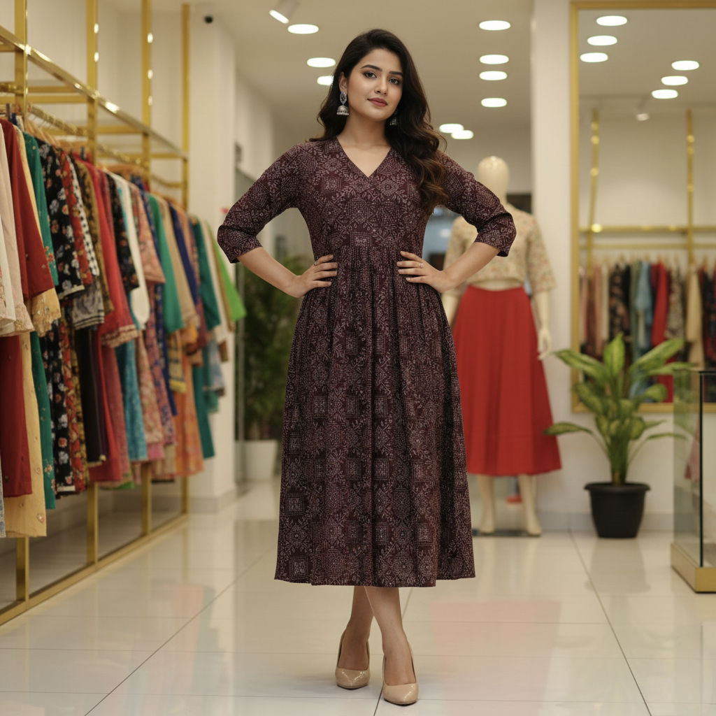 Royal Wine A-Line Dress