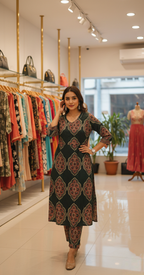 Emerald Ajrakh Set