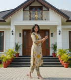 Golden petal kurta set