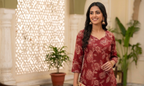 Royal Maroon Bloom Kurta