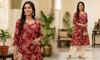 Royal Maroon Bloom Kurta