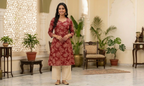 Royal Maroon Bloom Kurta