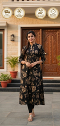 Golden petals straight kurta
