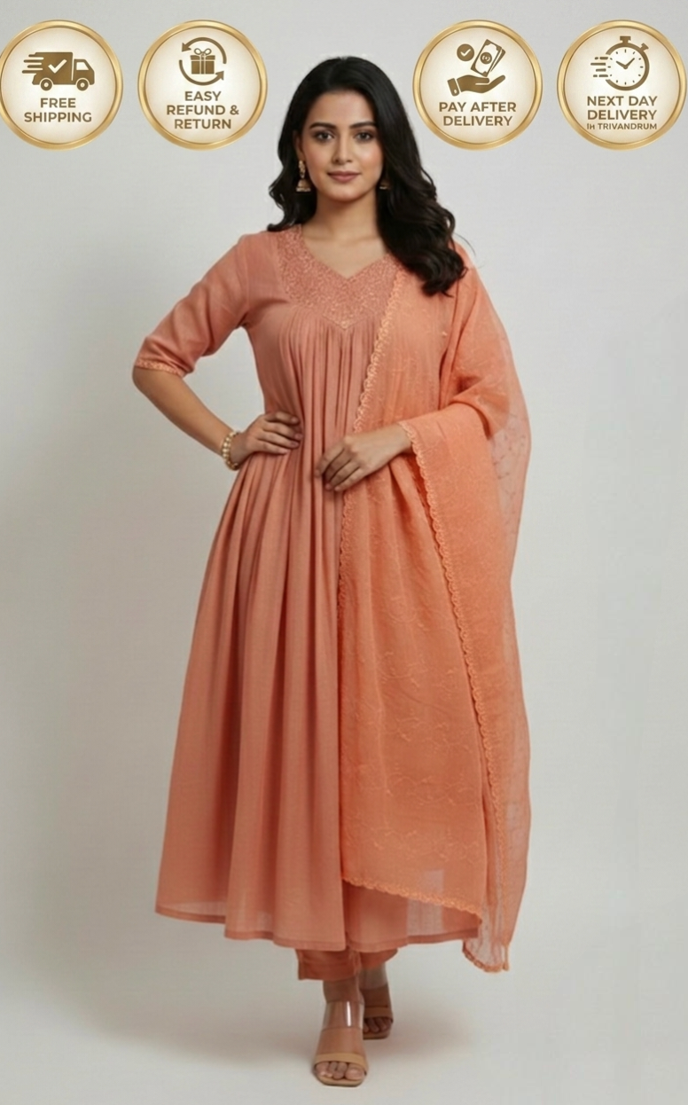 Peach Anarkali Suit
