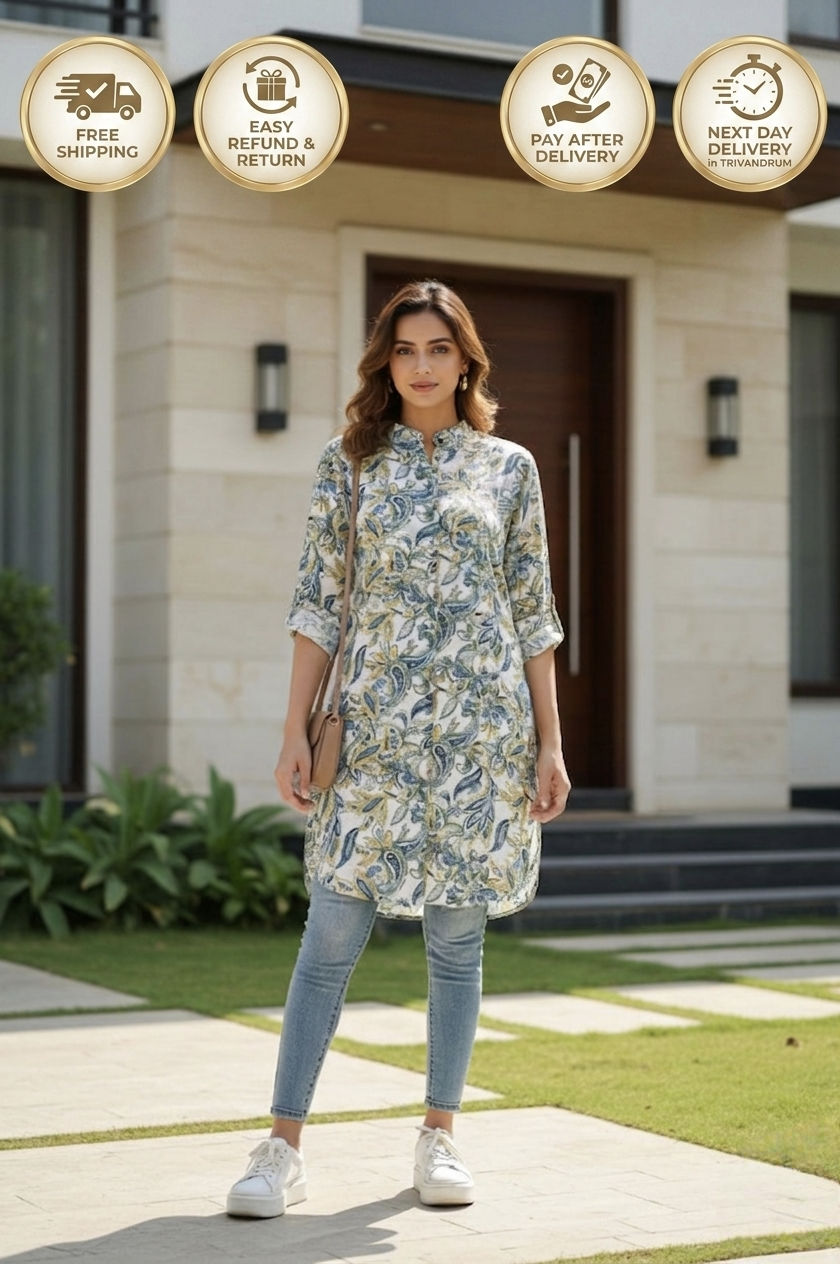 Comfort floral shirt style top