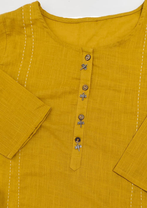 Easy wear mustard kurta